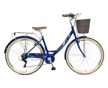 Tiger Traditional style Alloy Ladies Hybrid Bike Blue 17"